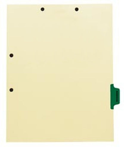 Individual Chart Divider Tabs, Mammogram (Dark Green), Side Tab 1/8th Cut, Pos #6 (Pack of 50)