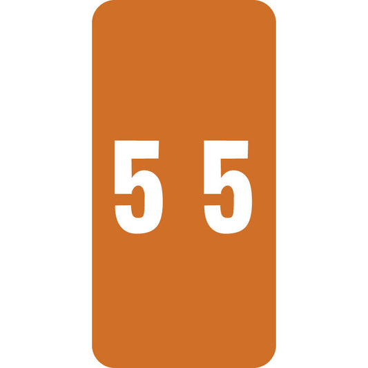 Smead LCC "5" Labels 2" X 1" Unlaminated- Roll of 250