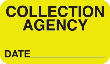MAP2180 COLLECTION AGENCY- Fluorescent Chartreuse 1-1/2" X 7/8" (Roll of 250)