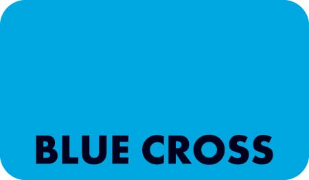 MAP2900 BLUE CROSS - Lt. Blue 1-1/2" X 7/8" (Roll of 250)