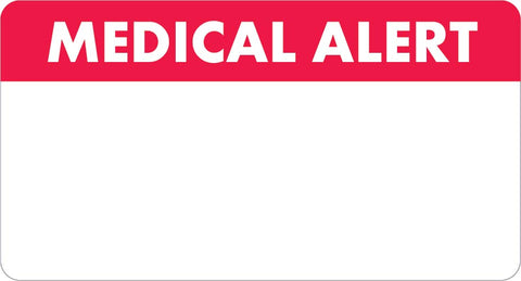 MAP3420 MEDICAL ALERT- White/Red 3-1/4" X 1-3/4" (Roll of 250)