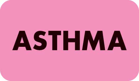 MAP3520 ASTHMA- Fluorescent Pink 1-1/2" X 7/8" (Roll of 250)