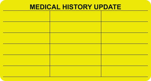 MAP3600 MEDICAL HISTORY- Fluorescent Chartreuse 3-1/4" X 1-3/4" (Roll of 250)