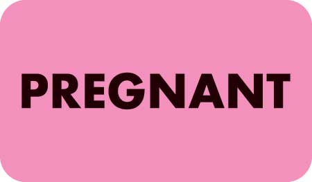 MAP5010 PREGNANT- Fluorescent Pink 1-1/2" X 7/8" (Roll of 250)