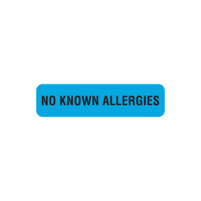 MAP506 NO KNOWN ALLERGIES- Lt Blue 1-1/4" X 5/16"- Roll of 500