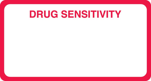 MAP5160 DRUG SENSITIVITY- Red/White 3-1/4" X 1-3/4"- Roll of 250