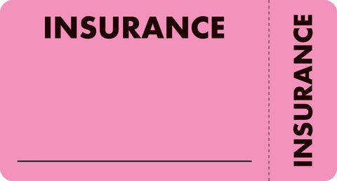 MAP5210 INSURANCE- Fluorescent Pink 3-1/4" X 1-3/4" (Roll of 250) - Nationwide Filing Supplies
