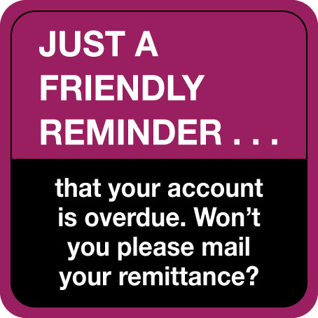 MAP5980 FRIENDLY REMINDER- Purple/Black/White 1-1/2" X 1-1/2" (Roll of 250)