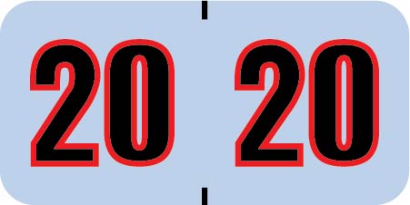 POS PBYV Year "20" Labels, 3/4" X 1-1/2" Vinyl - Roll of 500