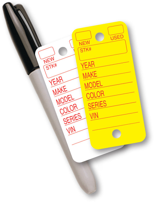 Round Cornered Poly Key Tags, 3" x 1-3/8" (Box of 250)