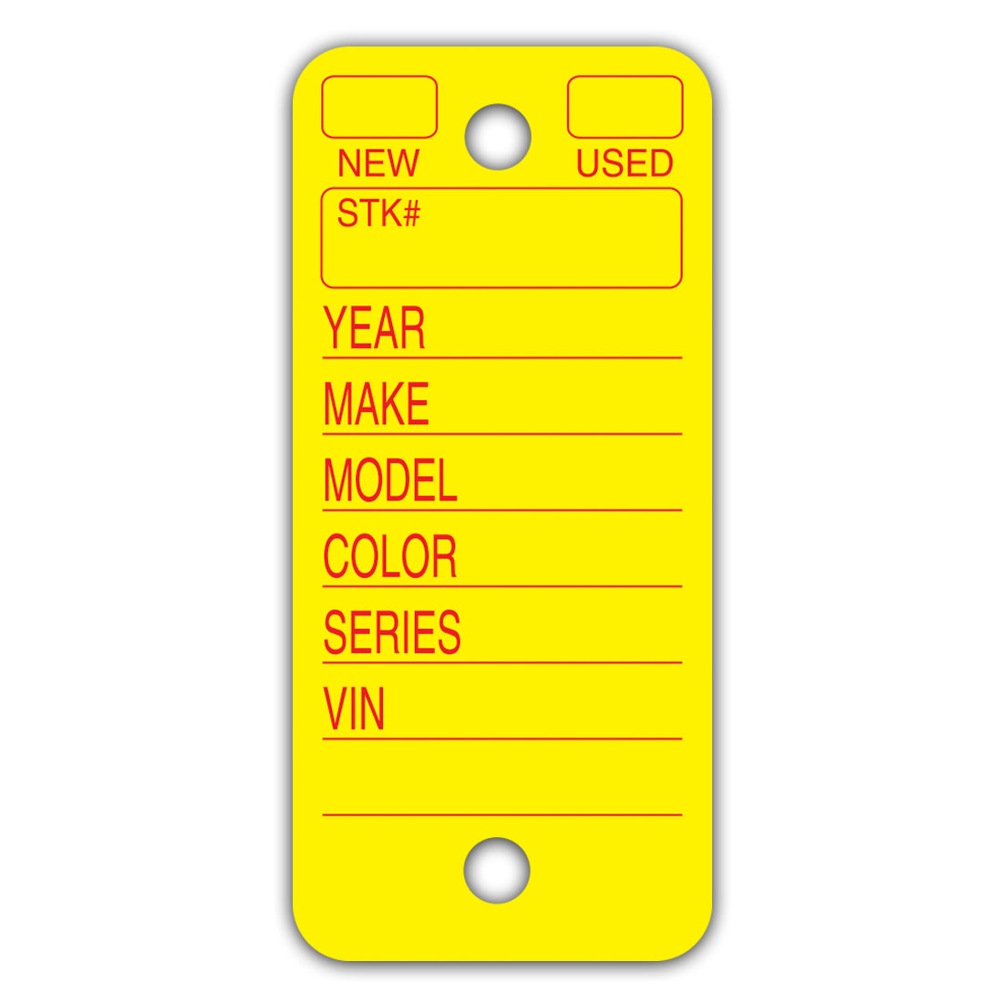 Round Cornered Poly Key Tags, 3" x 1-3/8" (Box of 250)