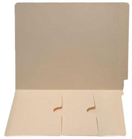14 pt Manila Folders, Full Cut End Tab, Letter Size, Upside Down Double Pockets Inside Front (Box of 50)
