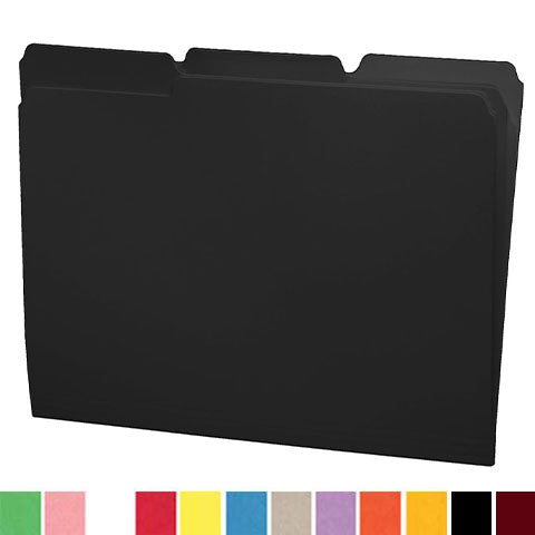 11 PT Color Folders, 1/3 Cut Top Tab - Assorted, Letter Size (Box of 100)