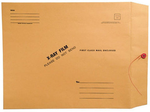 X-Ray Film Mailers, 32lb Brown Kraft, 15" x 18", String and Button Closure (Carton of 50) - Nationwide Filing Supplies