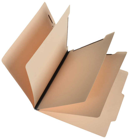 SJ Paper S59750 15 Pt. Manila Classification Folders, 2/5 Cut ROC Top Tab, Letter Size, 3 Dividers (Box of 15) - Nationwide Filing Supplies