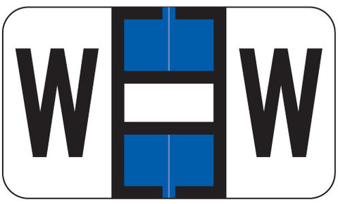 Jeter 7200 Alpha "W" Labels, Laminated Stock, 15/16" X 1-5/8", - Pack of 240 - Nationwide Filing Supplies