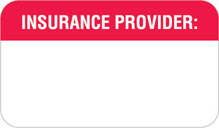 MAP1110 INSURANCE PROVIDER- Red/White, 1-1/2" X 7/8" (Roll of 250) - Nationwide Filing Supplies