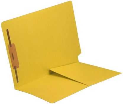 11 pt Color Folders, Full Cut End Tab, Letter Size, 1/2 Pocket Inside Front, Fastener Pos #1 (Box of 50) - Nationwide Filing Supplies