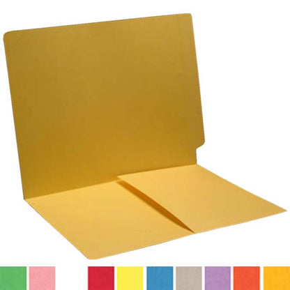 14 pt Color Folders, Full Cut End Tab, Letter Size, 1/2 Pocket Inside Front (Box of 50) - Nationwide Filing Supplies