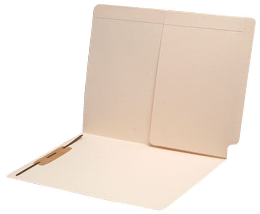 11 pt Manila Folders, Full Cut End Tab, Letter Size, 1/2 Pocket Inside Back, Fastener Pos #3 (Box of 50) - Nationwide Filing Supplies