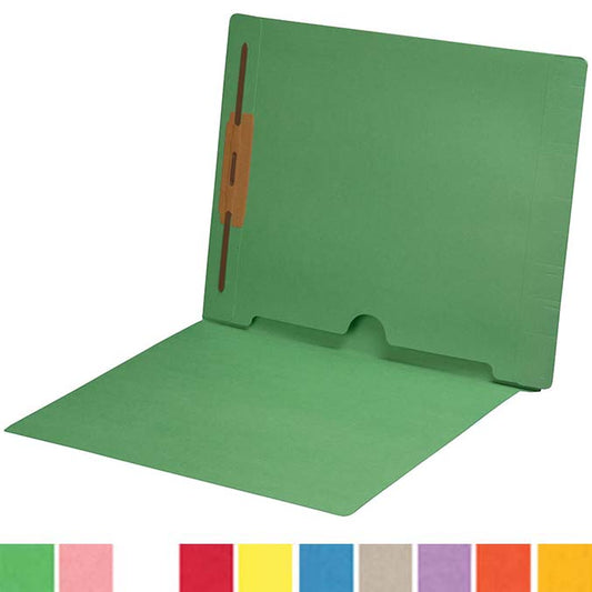 11 pt Color Folders, Full Cut End Tab, Letter Size, Full Back Pocket, Fastener Pos #1 (Box of 50) - Nationwide Filing Supplies
