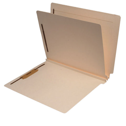 14 Pt. Manila Folders, 2" Expansion, Full Cut End Tab, Letter Size, 1 Divider (Box of 25) - Nationwide Filing Supplies
