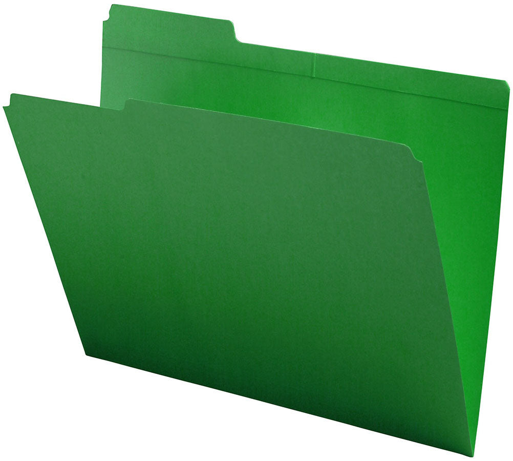 11 PT Colored Folders, 1/3 Cut Assorted Top Tab, Letter Size (Box of 100) - Nationwide Filing Supplies