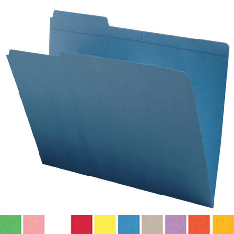 11 PT Colored Folders, 1/3 Cut Assorted Top Tab, Letter Size (Box of 100) - Nationwide Filing Supplies