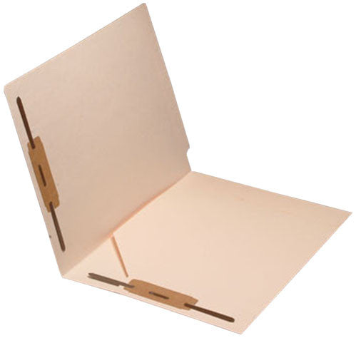 11 pt Manila Folders, Full Cut End Tab, Letter Size, Full Diagonal Pocket, Fasteners Pos #1 & #3 (Box of 50) - Nationwide Filing Supplies