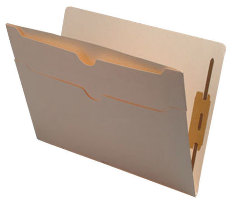 11 pt Manila Folders, Full Cut End Tab, Letter Size, Double Pockets Outside Back, Fasteners Pos #1 & #3 (Box of 50) - Nationwide Filing Supplies