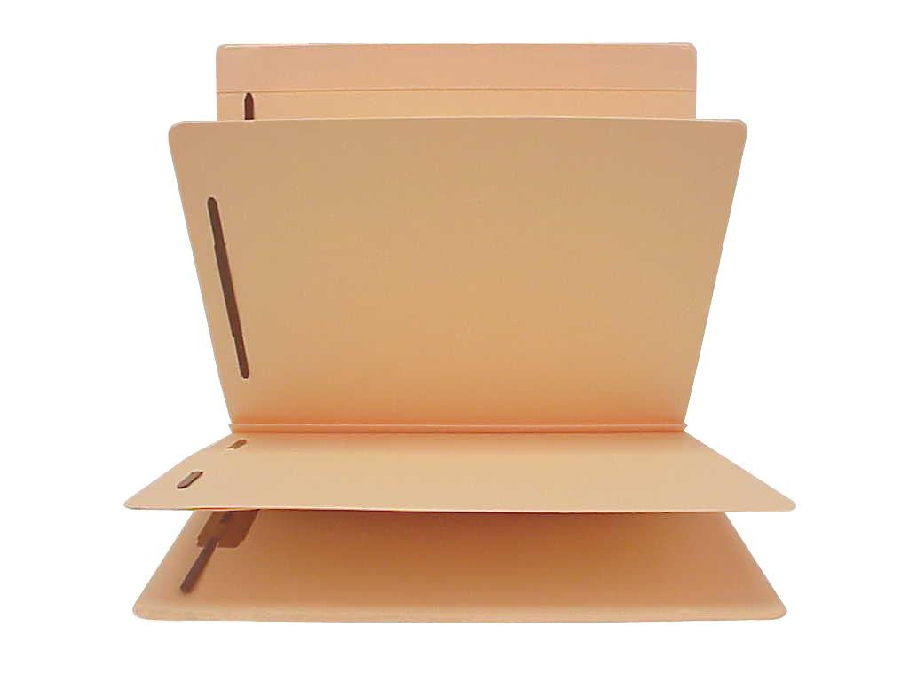 14 Pt. Manila Classification Folders, Full Cut Top Tab, Letter Size, 2 Dividers (Box of 15) - Nationwide Filing Supplies