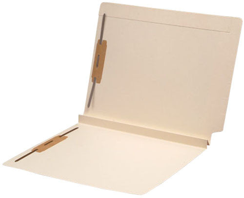 14 pt Manila Folders, Full Cut 2-Ply End/Top Interlock Tab, Letter Size, Fastener Pos #1 & #3, 1-1/2" Expansion (Box of 50) - Nationwide Filing Supplies