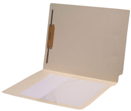 11 pt Manila Folders, Full Cut End Tab, Letter Size, 1/2 Poly Pocket, Fastener Pos #1 (Box of 50) - Nationwide Filing Supplies