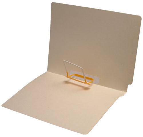 11 pt Manila Folders, Full Cut 2-Ply End Tab, Letter Size, Spaceclip Fastener Pos #5 (Box of 50) - Nationwide Filing Supplies