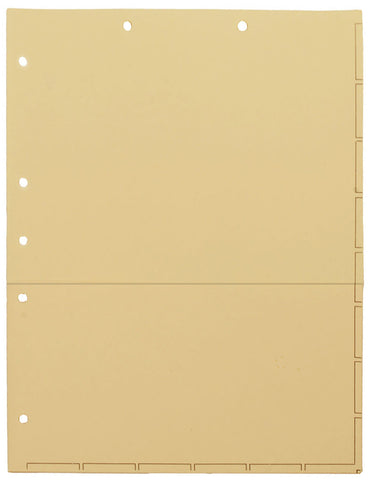 Chart Divider Sheets for Stick-On Tabs, Letter Size, Manila with 1/2 Pocket (Box of 50)