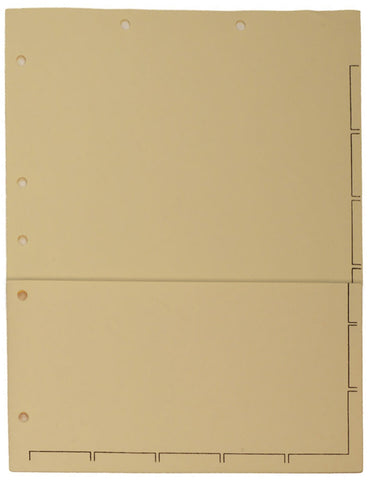 Chart Divider Sheets for Stick-On Tabs, Letter Size, Manila with 1/2 Pocket, Large Tab (Box of 50)