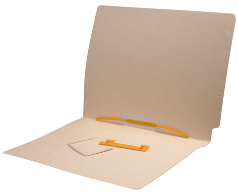 18 pt Manila Folders, Full Cut End Tab, Letter Size, Space Clip Fastener Pos #5 (Box of 50) - Nationwide Filing Supplies