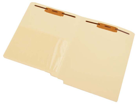 11 pt Manila Folders, Full Cut End Tab, Letter Size, 1/2 Poly Pocket, Fastener Pos #1 & #3 (Box of 50) - Nationwide Filing Supplies