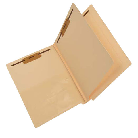 14 Pt. Manila Classification Folders, Full Cut End Tab, Letter Size, Poly Pocket Inside Front, 1 Divider (Box of 25) - Nationwide Filing Supplies