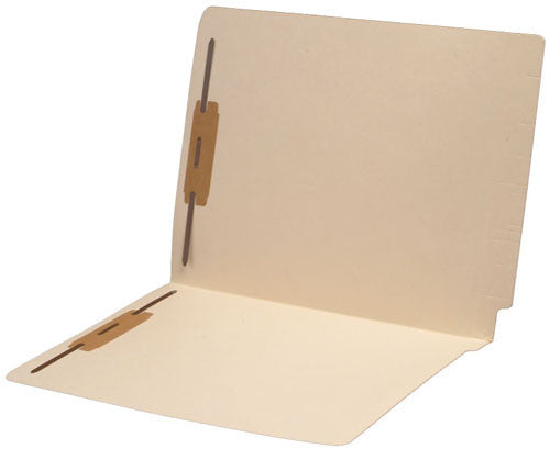 11 pt Manila Folders, Full Cut 2-Ply End Tab, Letter Size, Drop Front, Fastener Pos #1 & #3 (Box of 50) - Nationwide Filing Supplies