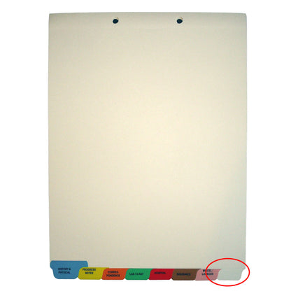Individual Chart Divider Tabs, Blank, Bottom Tab, 1/8th Cut, Pos. #8 (Pack of 25)