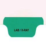 Individual Chart Divider Tabs, Lab/X-Ray, Green, Bottom Tab, 1/8th Cut, Pos. #4 (Pack of 25)