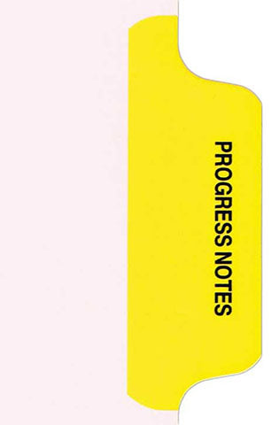 Individual Chart Divider Tabs, Progress Notes, Yellow, Side Tab, 1/6th Cut, Pos. #2 (Pack of 25)