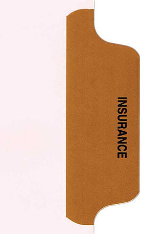 Individual Chart Divider Tabs, Insurance, Brown, Side Tab, 1/6th Cut, Pos. #5 (Pack of 25)