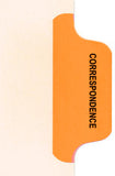 Individual Chart Divider Tabs, Correspondence, Orange, side Tab, 1/8th Cut, Pos. #3 (Pack of 25)