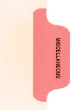 Individual Chart Divider Tabs, Miscellaneous, Pink, side Tab, 1/8th Cut, Pos. #7 (Pack of 25)