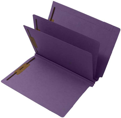 14 Pt Color Folders, 3" Expansion, Full Cut End Tab, Letter Size, 2 Dividers (Box of 15) - Nationwide Filing Supplies