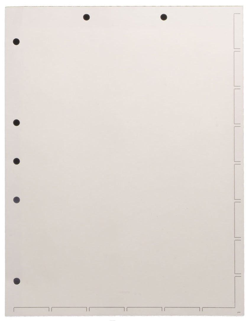 Chart Divider Sheets for Stick-On Tabs, Letter Size, White (Box of 250)