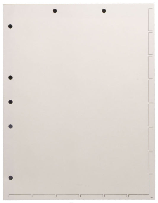 Chart Divider Sheets for Stick-On Tabs, Letter Size, White (Box of 250)
