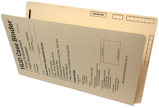 HUD Case Binders, 15 pt Manila, Legal Size, End/Top Tabs (Box of 50)